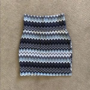 Chevron Pencil Skirt (Black, Gray, & White)
